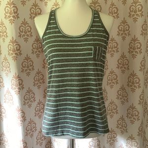 Marika tek striped dry-wik racer back tank top M